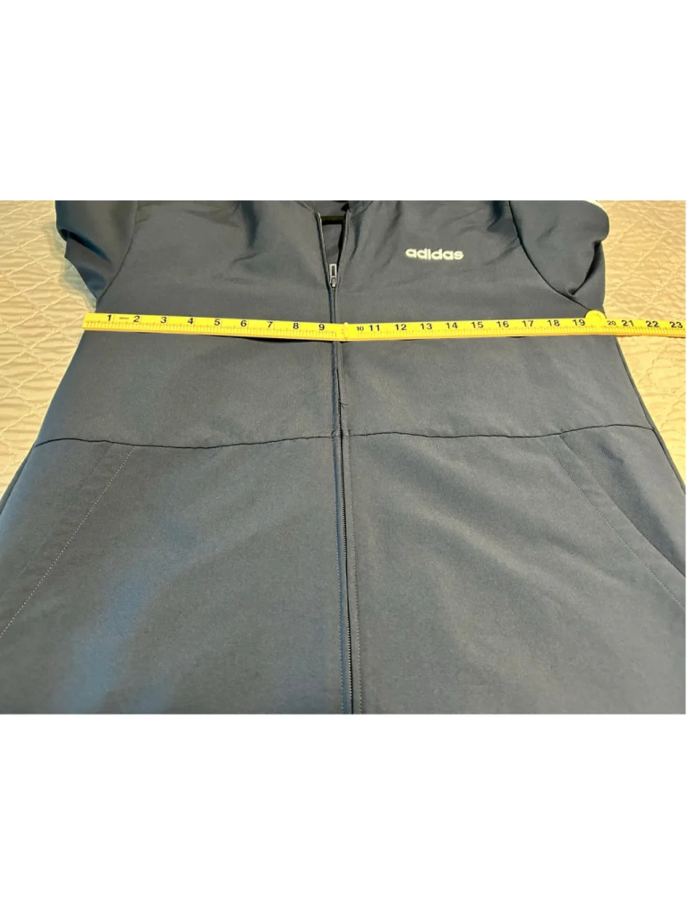 Adidas Men's Full-Zip Tracksuit Hoodie Navy White Size M Gym Sports